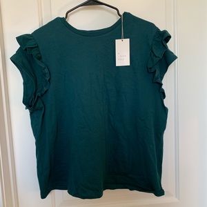 A New Day Flutter Short Sleeve Ruffle T-Shirt